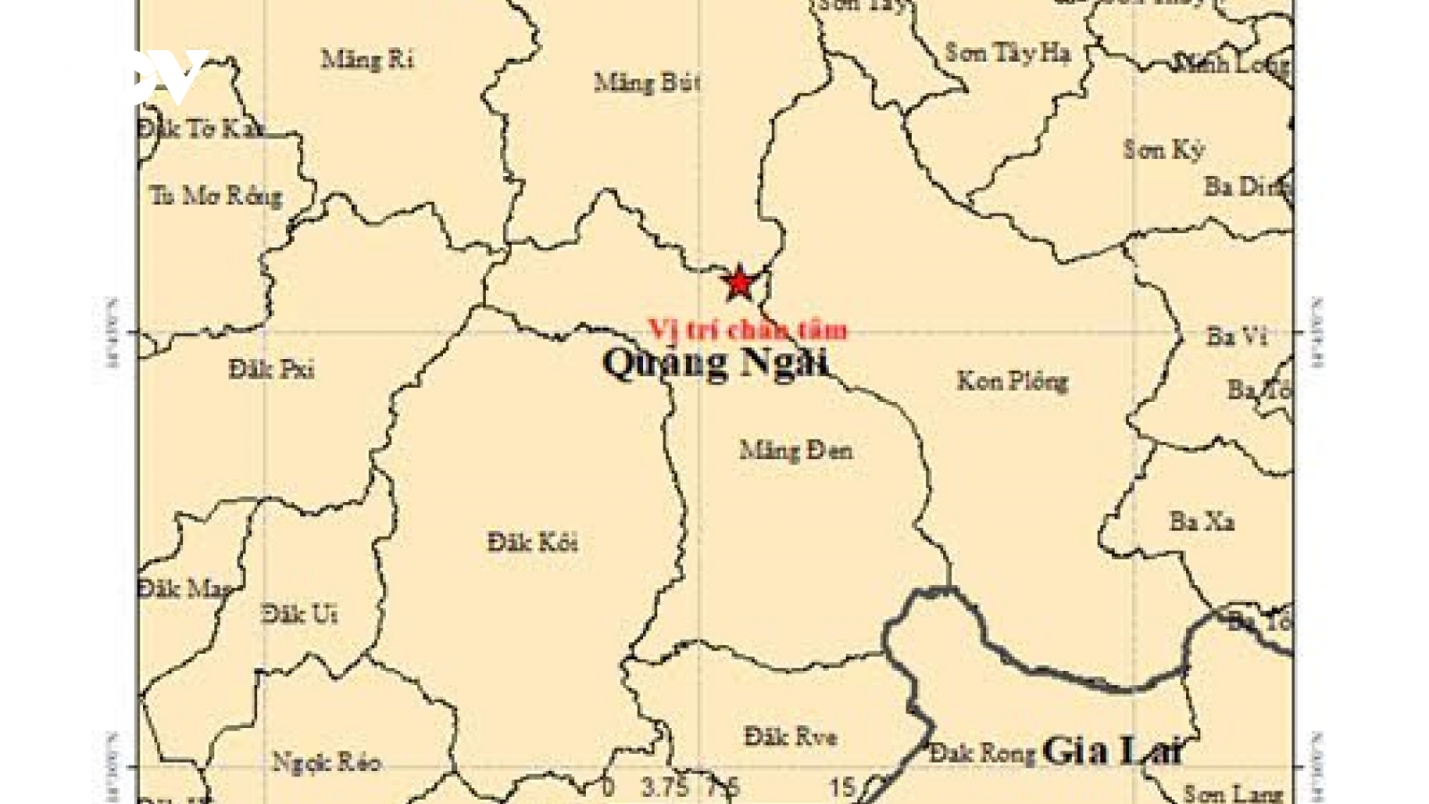 Động đất 3,6 độ Richter ở xã Măng Bút, rung lắc lan xa tới ven biển Quảng Ngãi