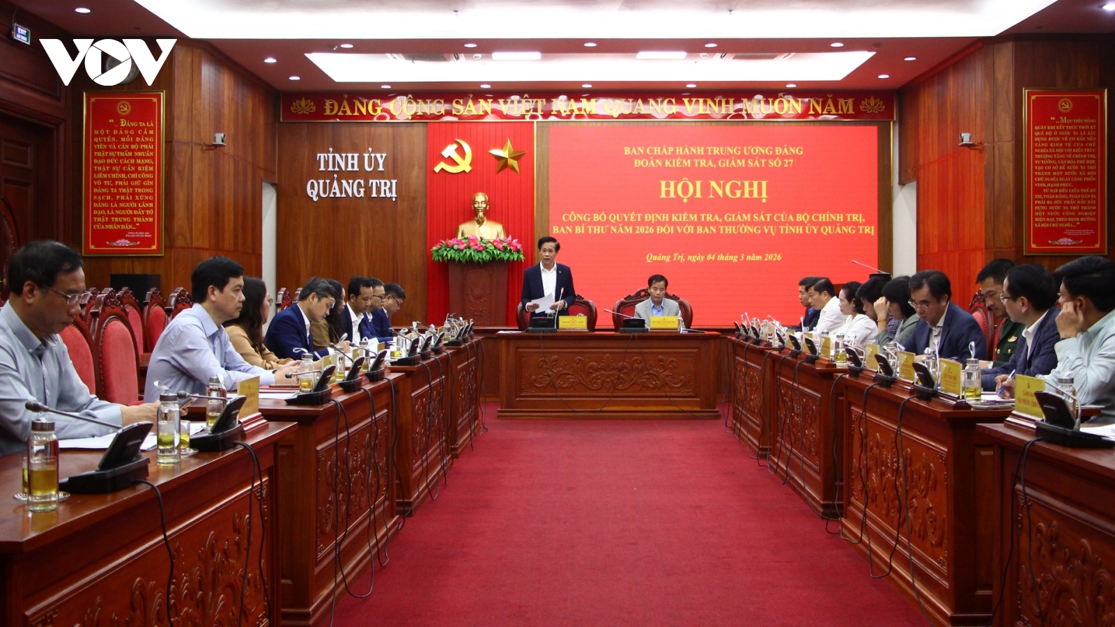 Công bố quyết định kiểm tra, giám sát đối với Ban Thường vụ Tỉnh ủy Quảng Trị