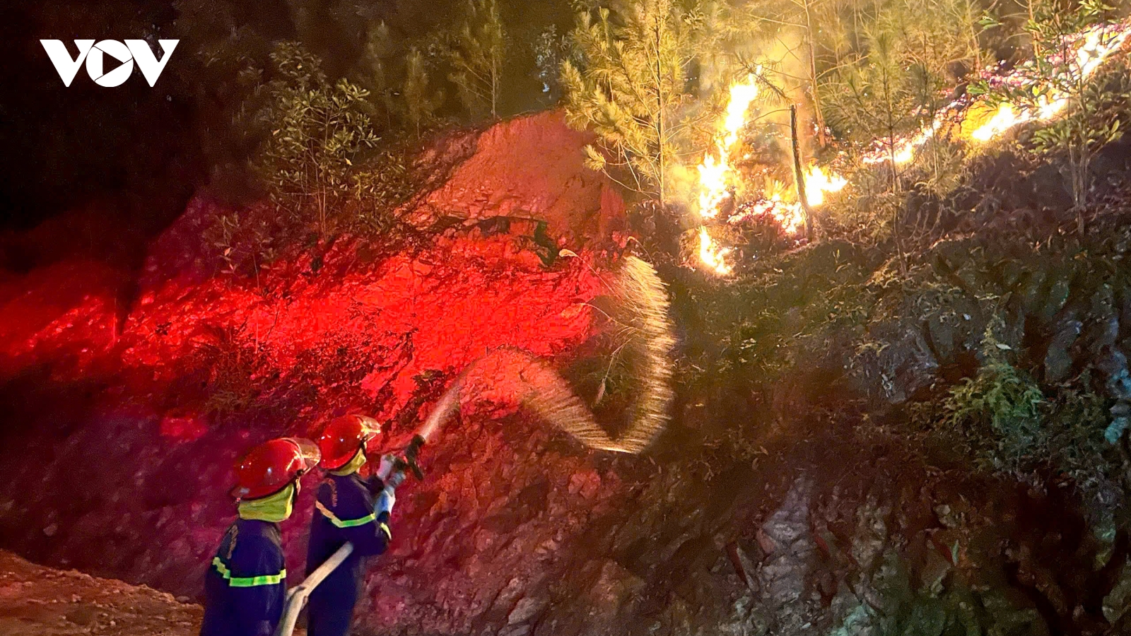 Kịp thời khống chế đám cháy rừng tại sườn núi ở Sóc Sơn, Hà Nội