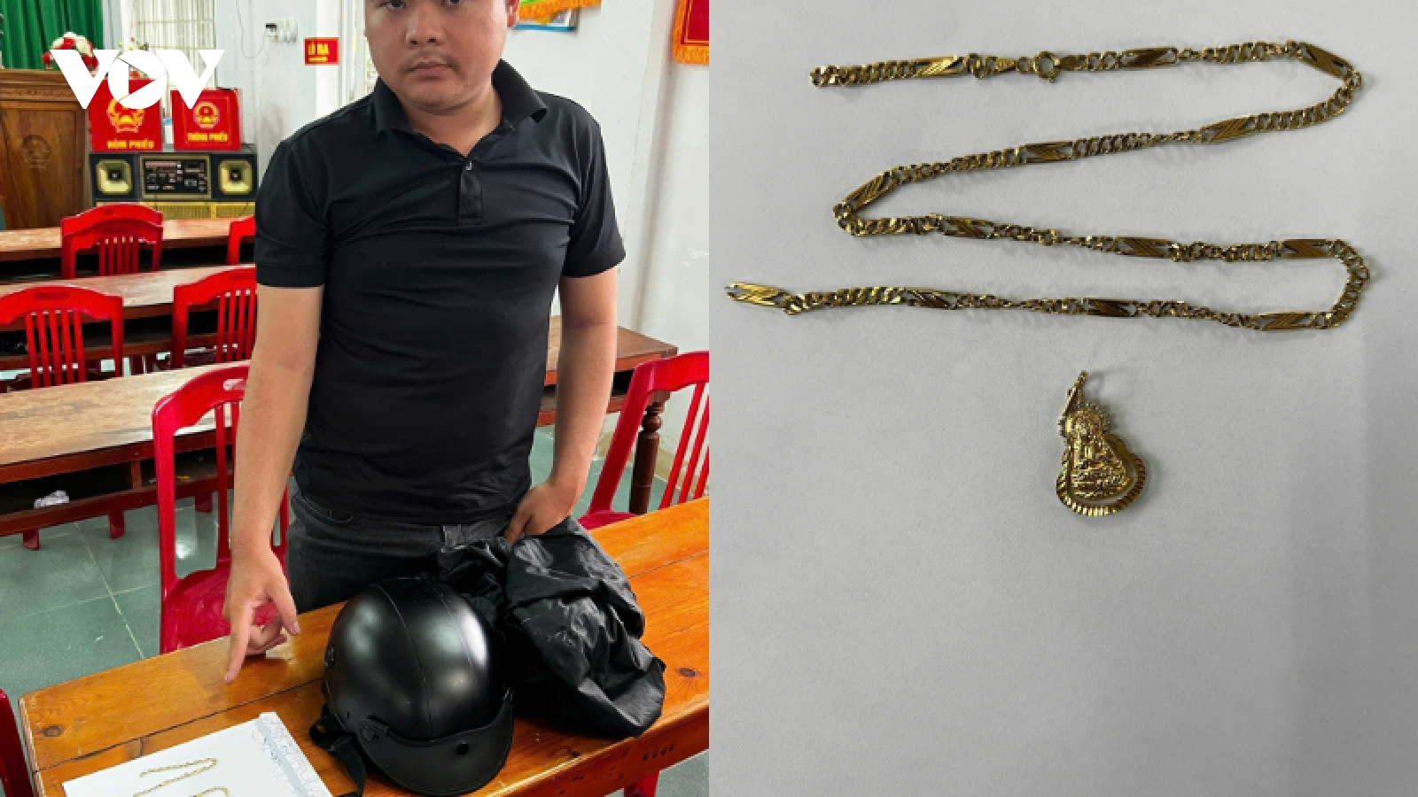 Giật dây chuyền vàng hơn 20 triệu đồng, thanh niên bị bắt sau 7 giờ gây án