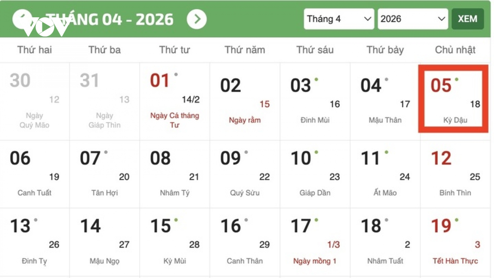 Thanh minh năm 2026 là ngày mấy tháng mấy Âm lịch?
