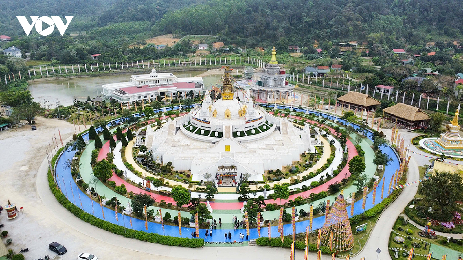 Bảo tháp Mandala Tây Thiên tái hiện 5 yếu tố vũ trụ trong Phật giáo Kim cương thừa