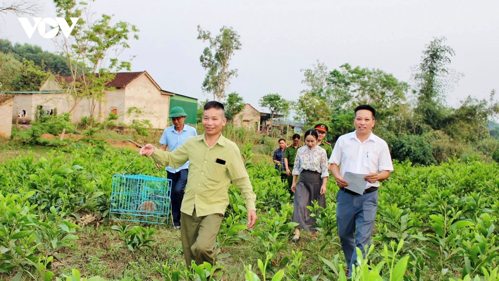 Thả cá thể cu ly “lạc” vào vườn người dân về rừng tự nhiên