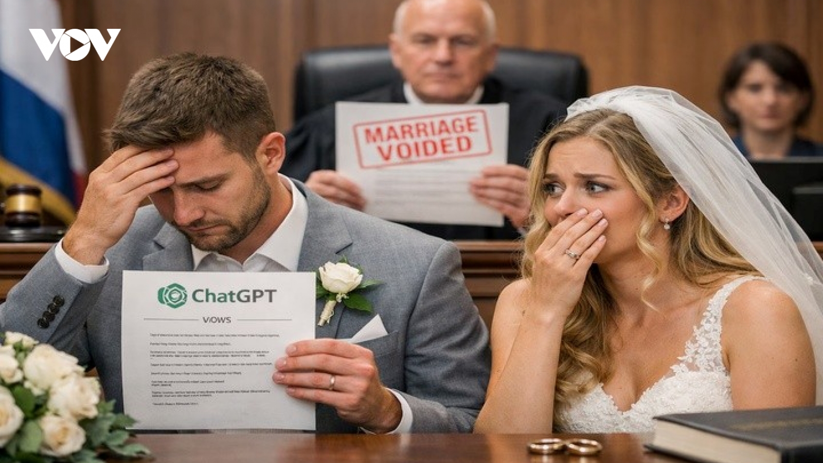 Dùng lời thề nguyện do ChatGPT soạn trong đám cưới, cặp đôi bị toà án phán hủy hôn