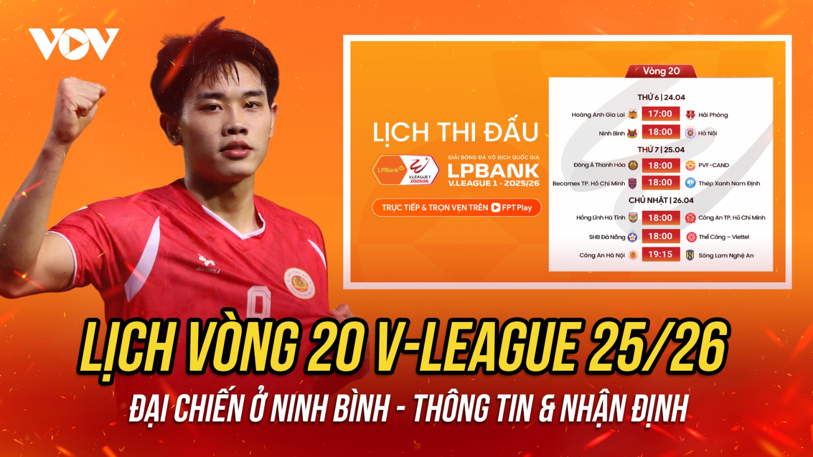 Lịch thi đấu vòng 20 V-League 2025/2026: Hà Nội FC và HAGL gặp khó