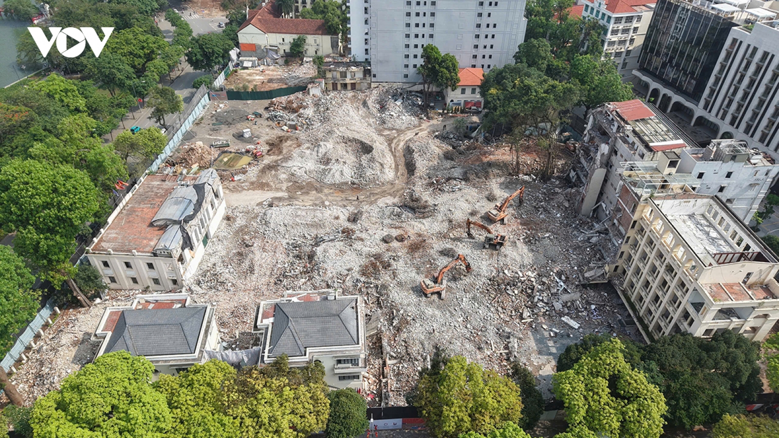 Quảng trường công viên phía Đông hồ Hoàn Kiếm mặt bằng 2,14ha dần lộ diện