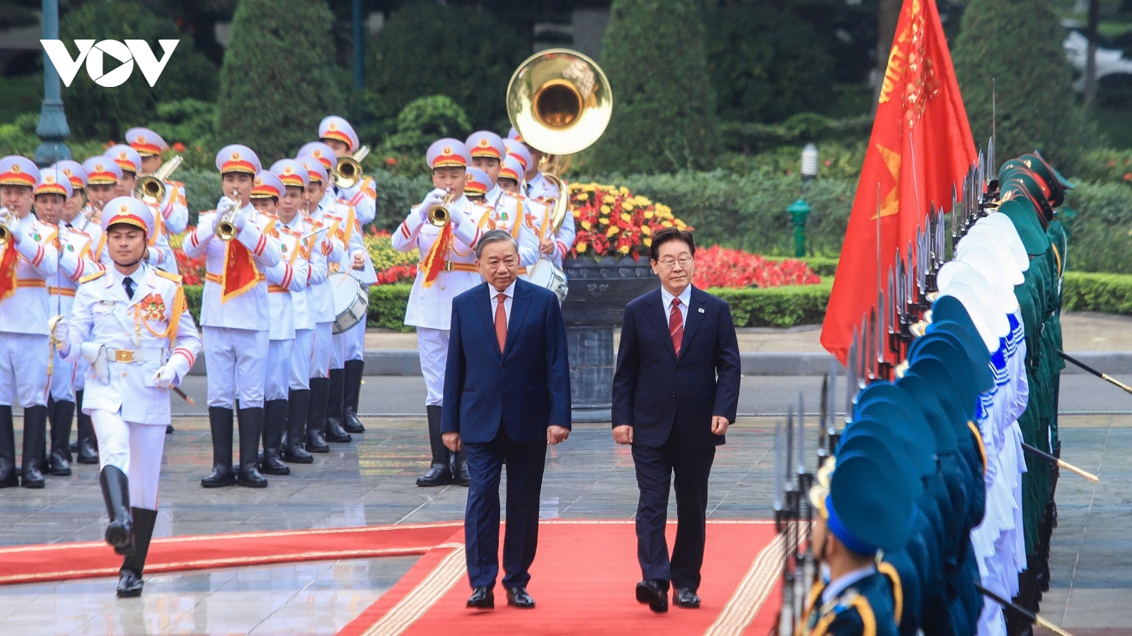 Toàn cảnh lễ đón chính thức Tổng thống Hàn Quốc Lee Jae Myung