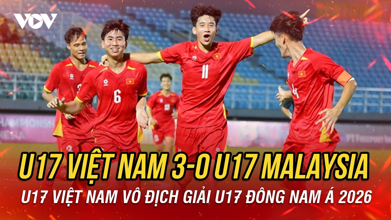 Thắng đậm U17 Malaysia ở chung kết, U17 Việt Nam vô địch giải U17 Đông Nam Á 2026