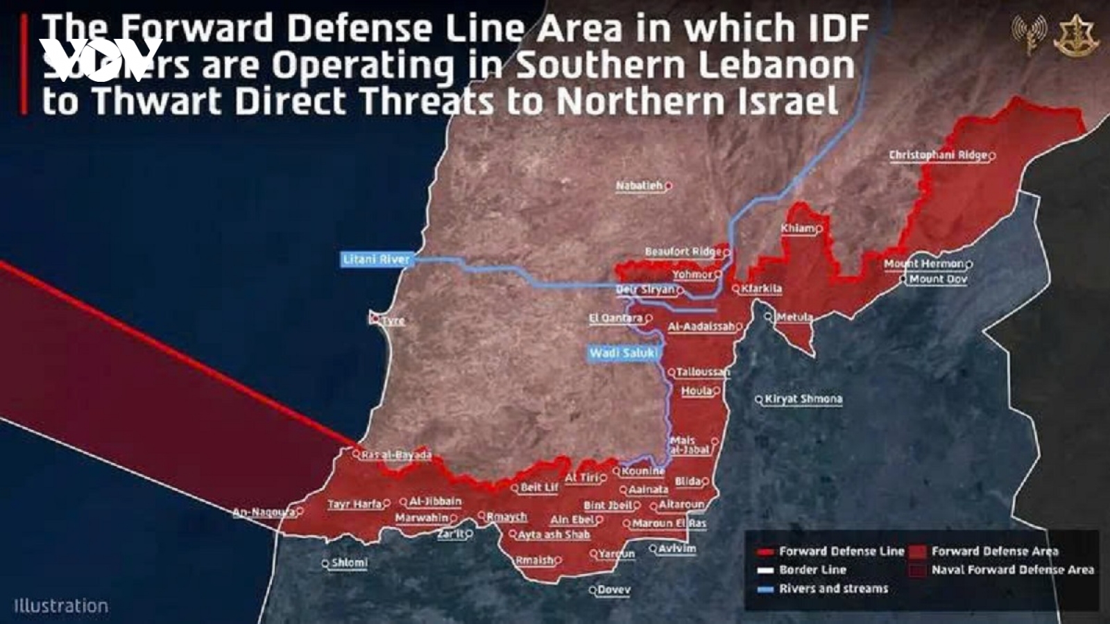 Israel công bố bản đồ vùng an ninh tại miền Nam Lebanon
