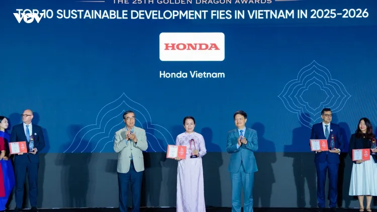 Honda Việt Nam vào Top 10 doanh nghiệp FDI phát triển bền vững giai đoạn 2025-2026