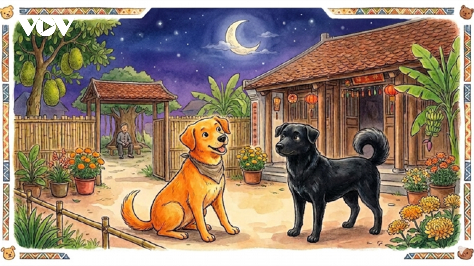 Truyện kể: “Chó đen và chó vàng”