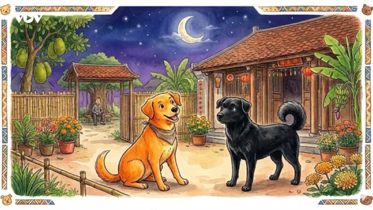 Truyện kể: “Chó đen và chó vàng”