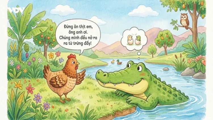 Truyện kể: “Chị gà mái và anh cá sấu”