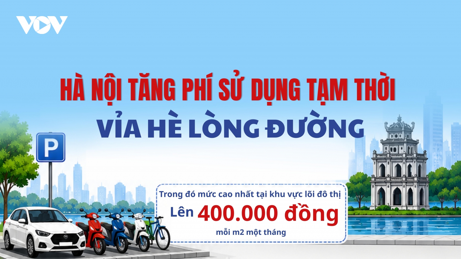 Chi tiết mức tăng phí sử dụng tạm thời vỉa hè lòng đường tại Hà Nội