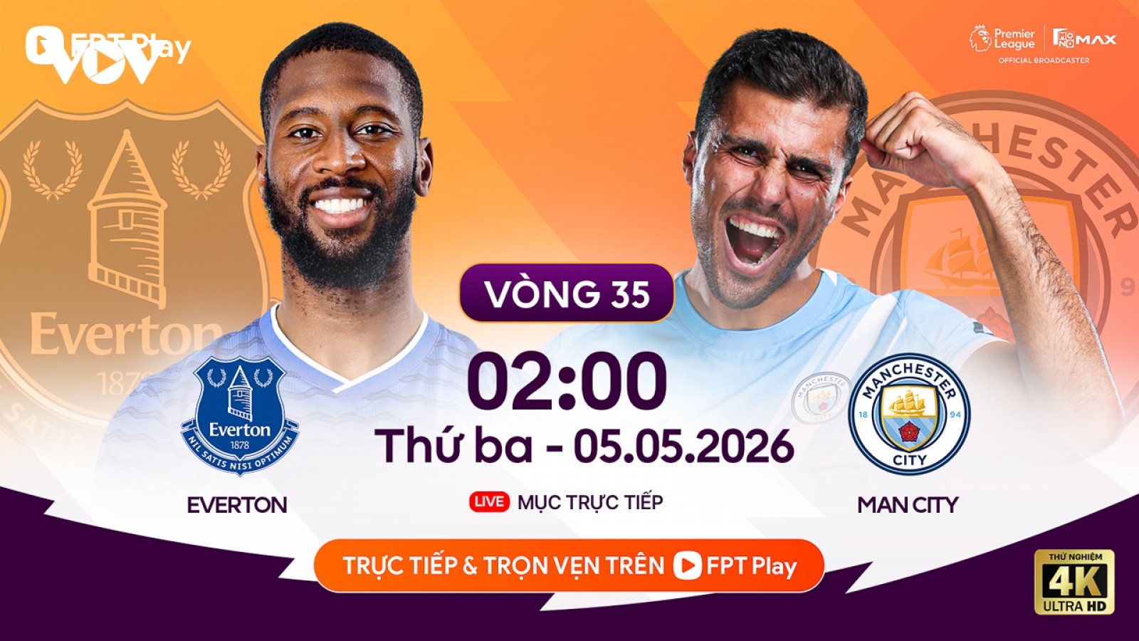 Lịch thi đấu bóng đá hôm nay 4/5: So kè vô địch, Man City buộc phải thắng
