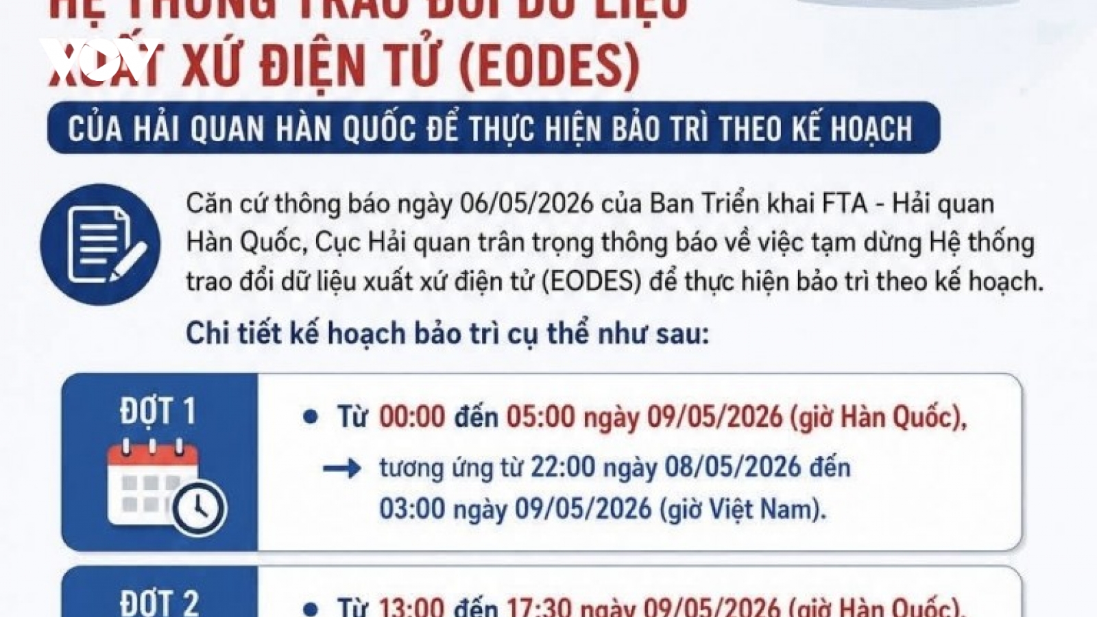 Tạm dừng trao đổi dữ liệu xuất xứ Việt Nam - Hàn Quốc trong tháng 5