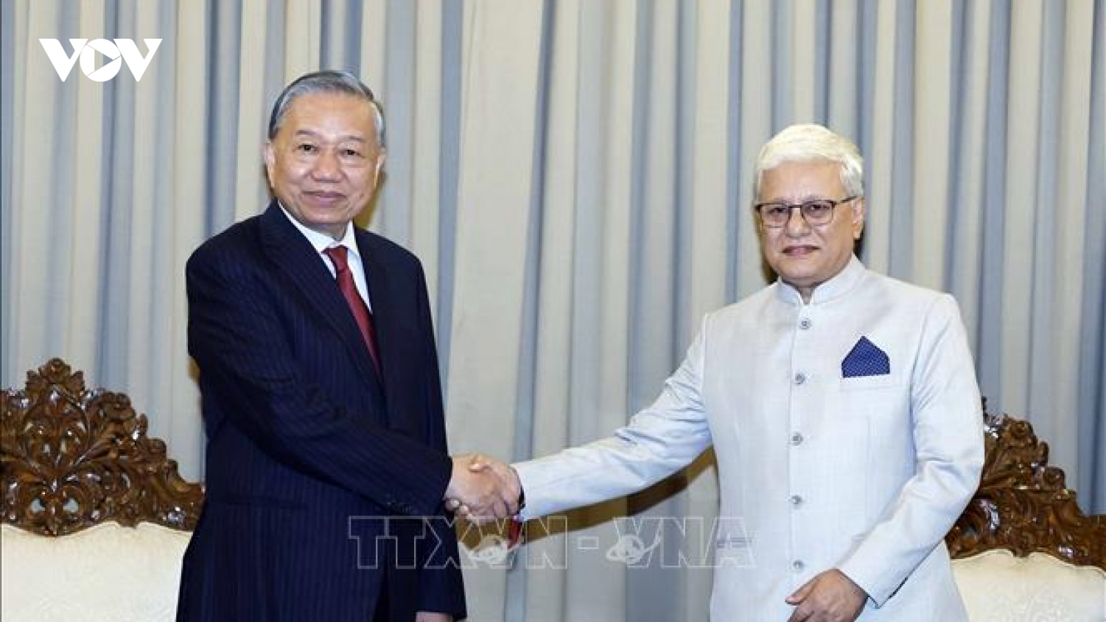 Tổng Bí thư, Chủ tịch nước Tô Lâm tiếp Thống đốc bang Maharashtra của Ấn Độ