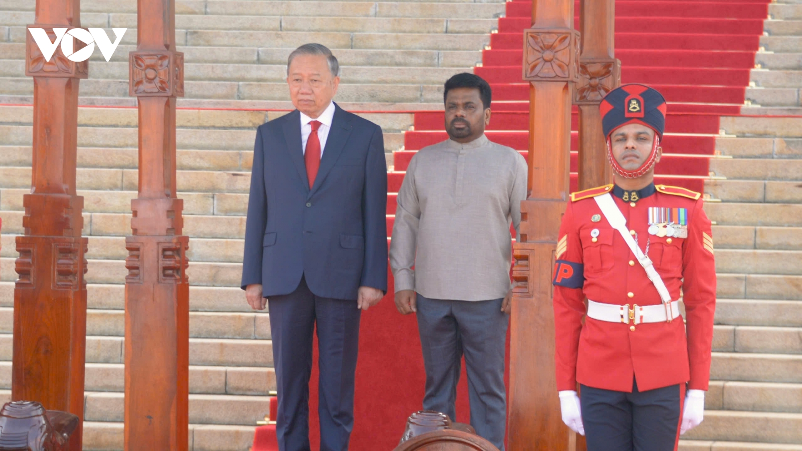 Lễ đón trọng thể Tổng Bí thư, Chủ tịch nước Tô Lâm thăm cấp Nhà nước Sri Lanka