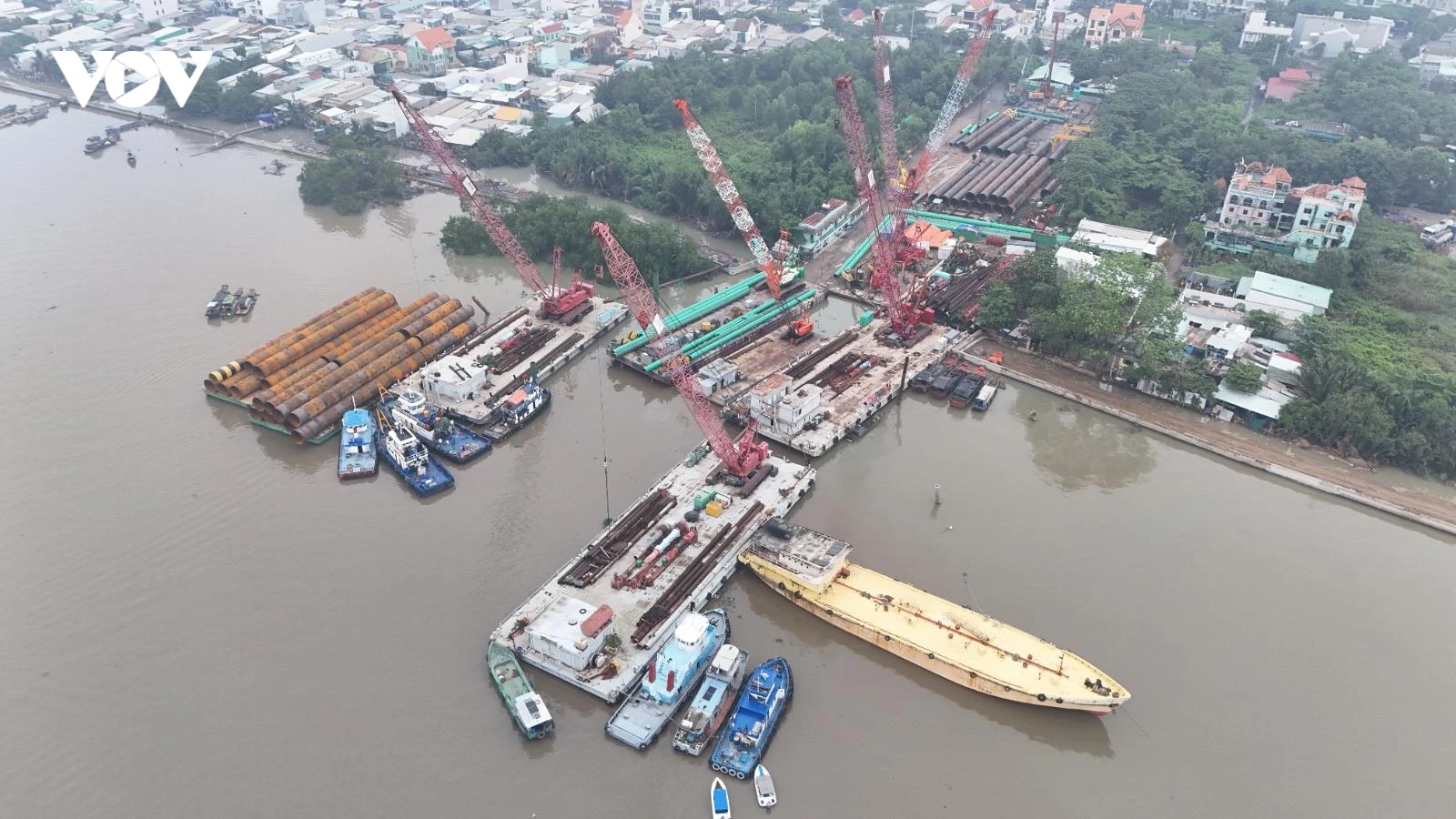 Trước giờ khởi công cầu Cần Giờ: Lộ diện cấu kiện siêu trường, siêu trọng
