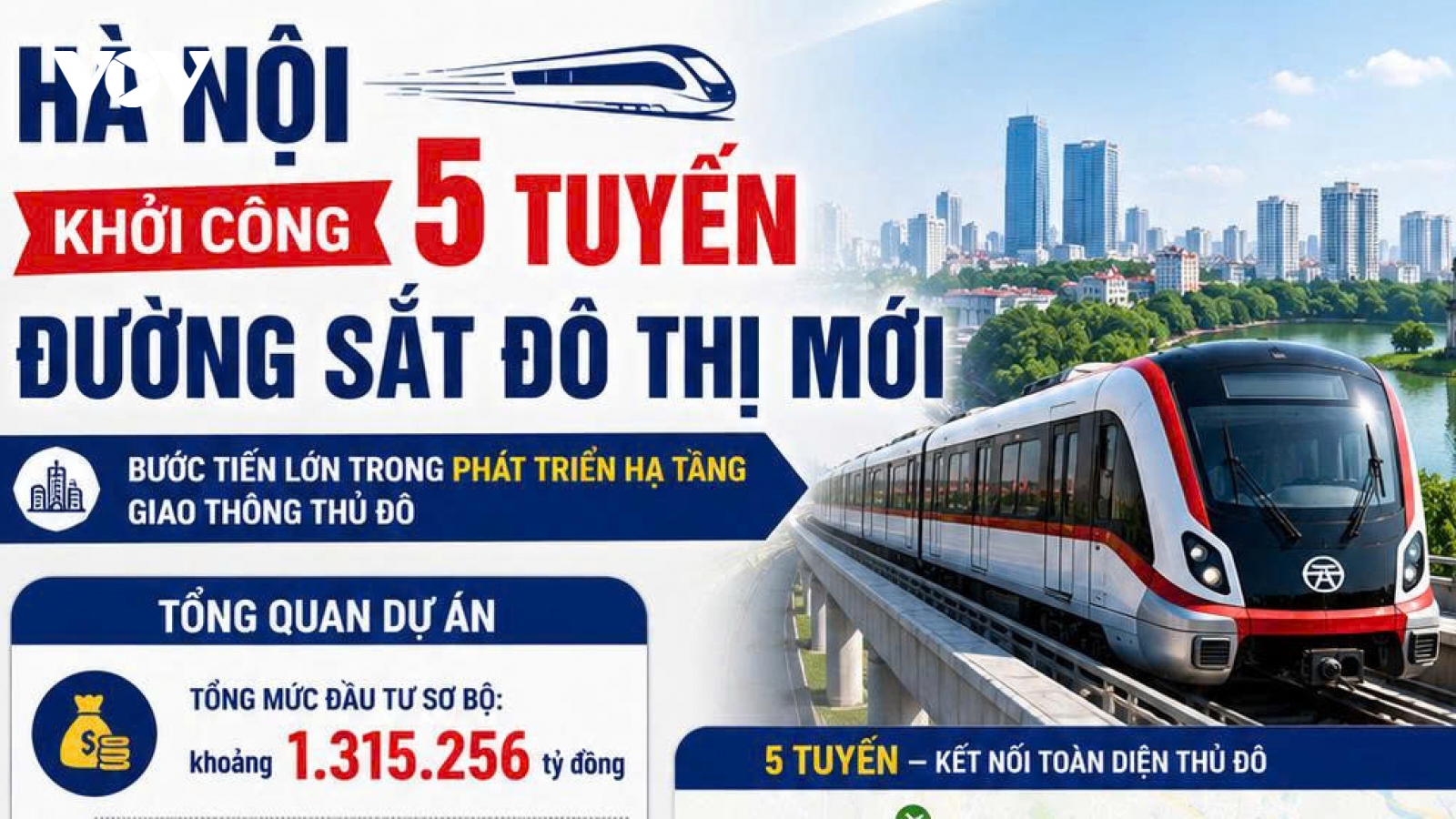 5 tuyến đường sắt đô thị vừa khởi công tại Hà Nội đi qua những xã, phường nào?
