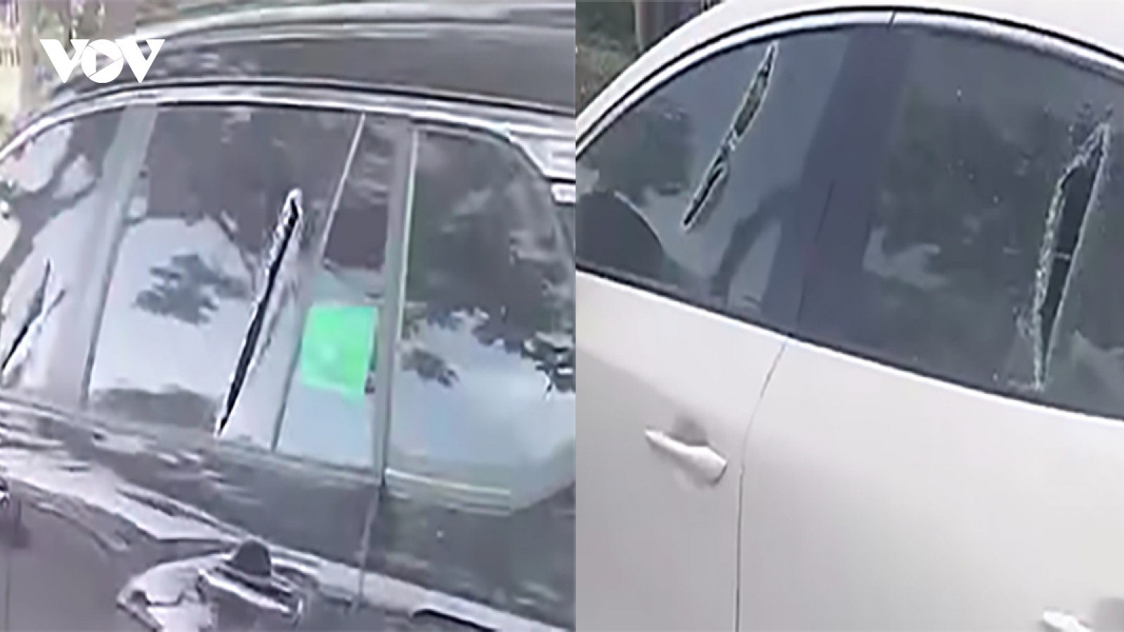 Hàng loạt ô tô bị chém vỡ kính tại phường Tây Hồ, Hà Nội