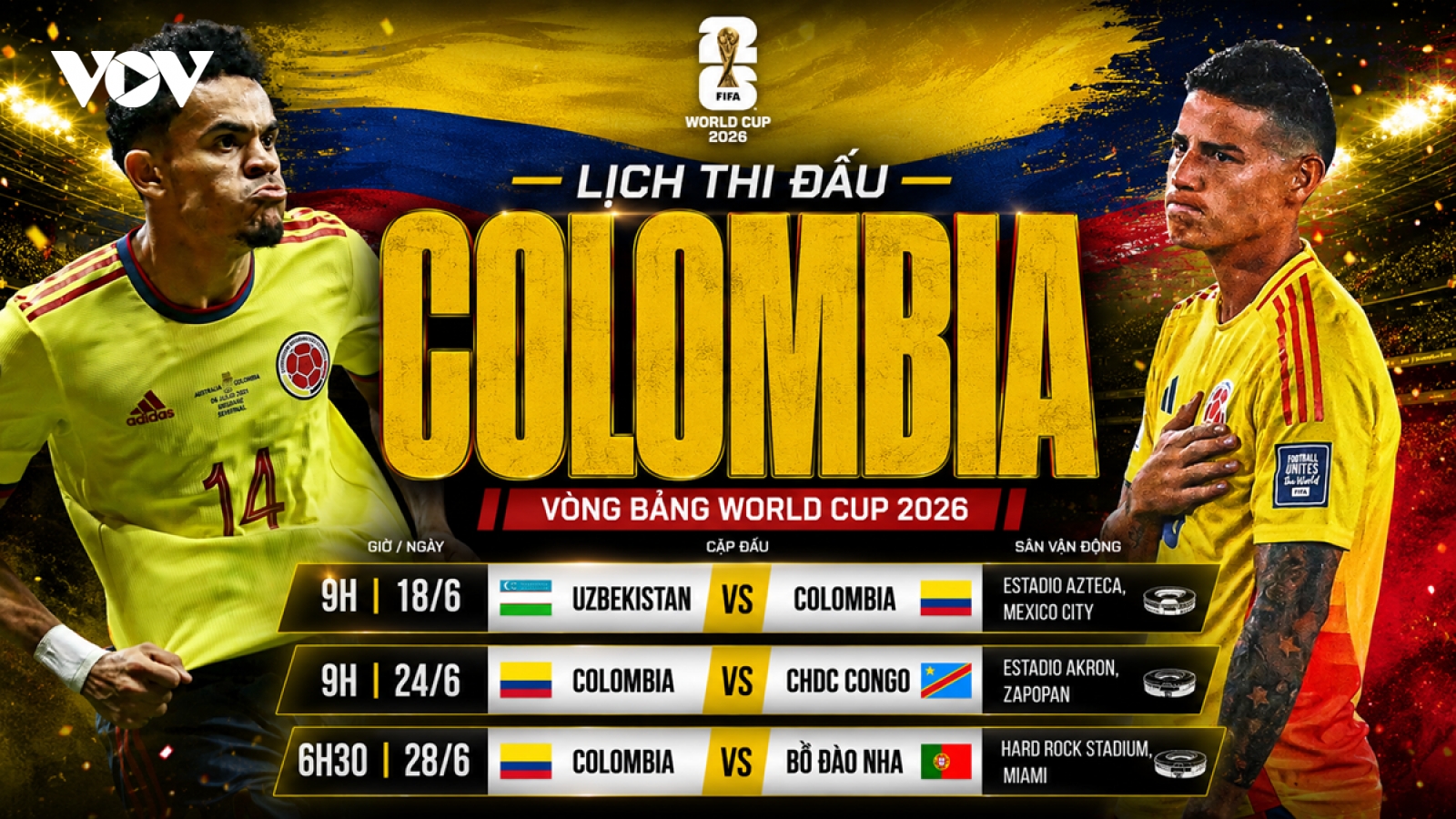 Lịch thi đấu World Cup 2026 của Colombia: Đội bóng Nam Mỹ đóng vai kẻ thách thức