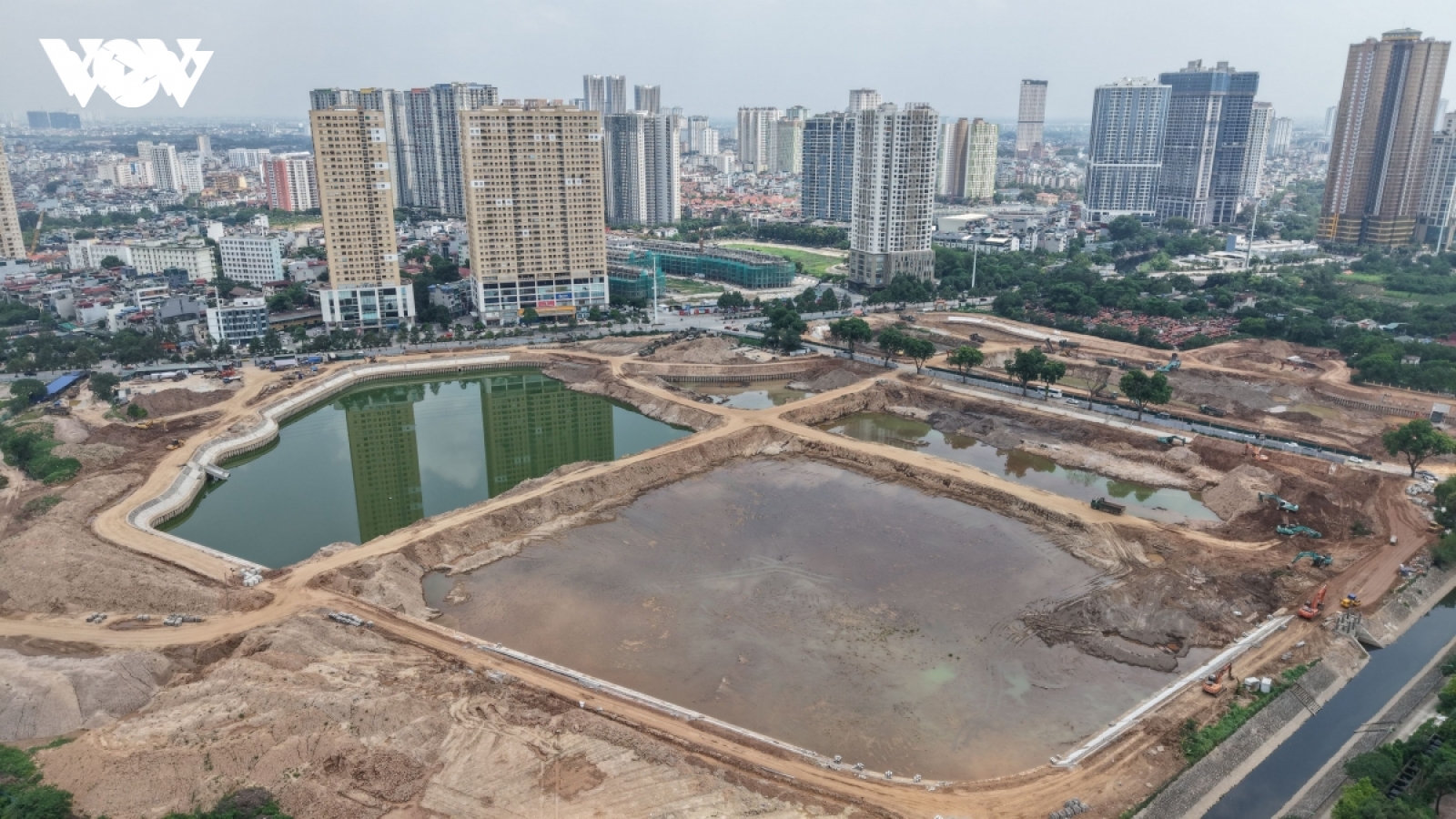 Cận cảnh 3 "siêu hồ điều hòa" nghìn tỷ đang thành hình tại phía Tây Hà Nội