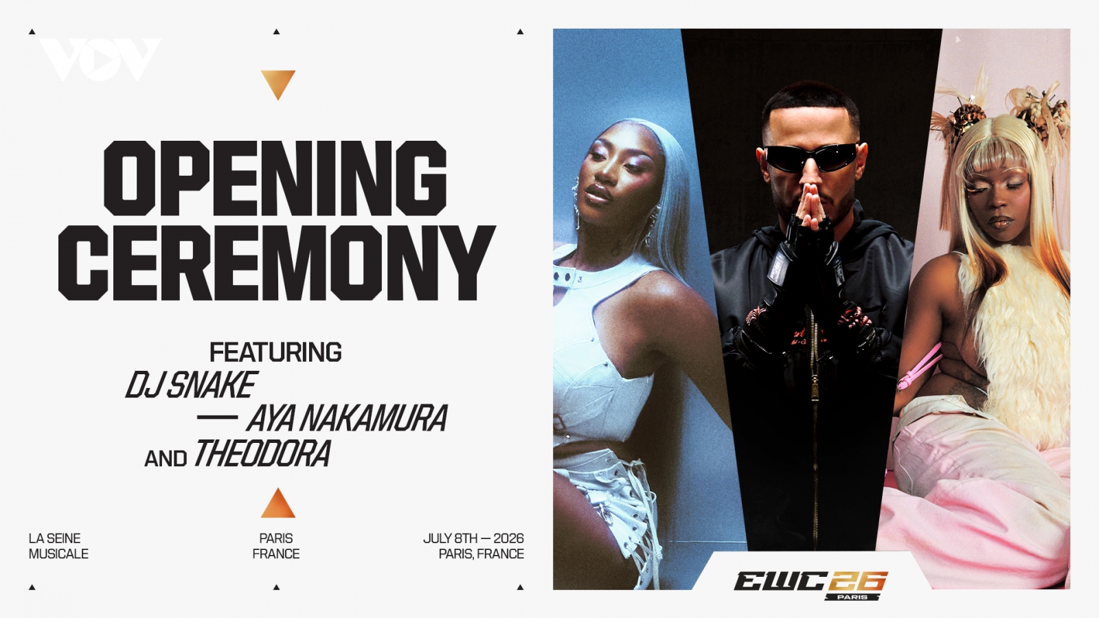 DJ Snake cùng dàn sao đình đám sẽ mở màn eSports World Cup 2026 tại Paris