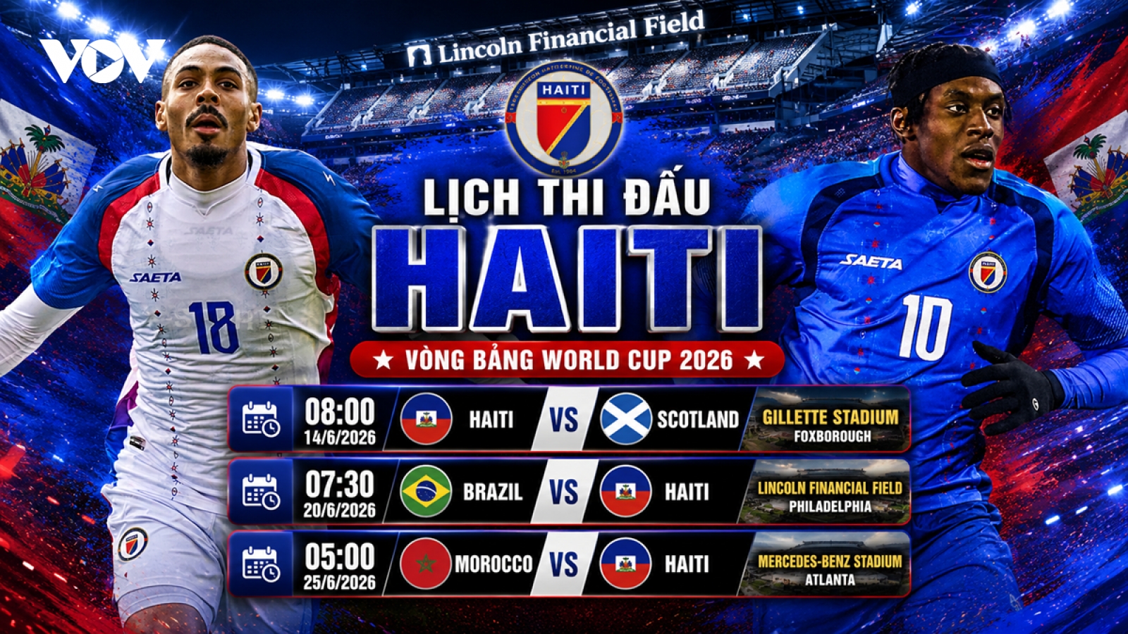 Lịch thi đấu World Cup 2026 của Haiti