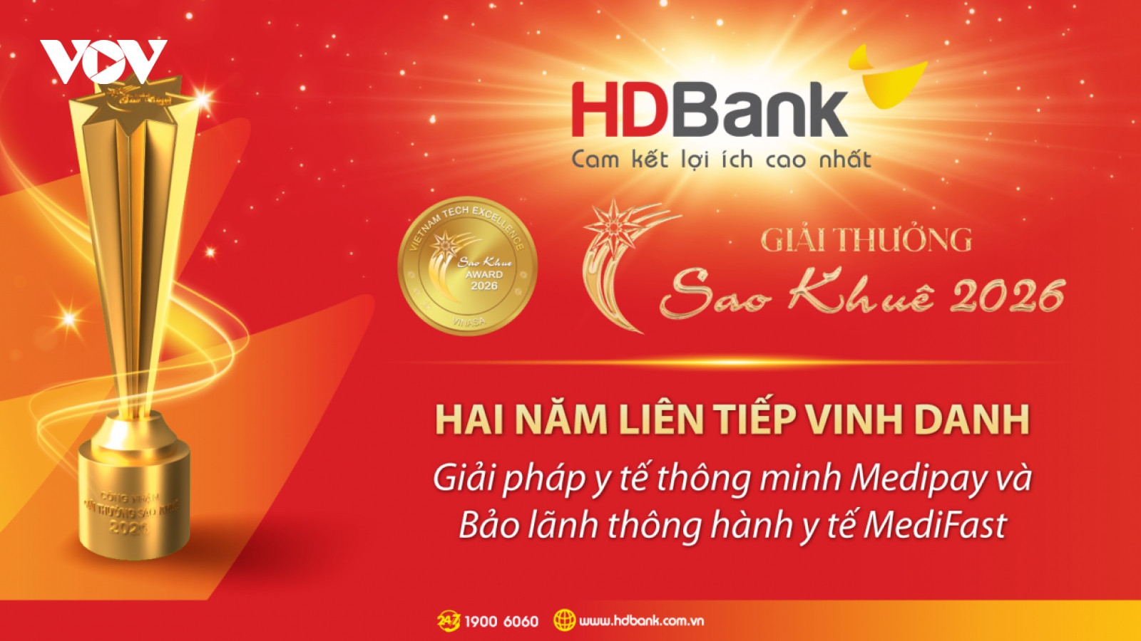 HDBank ghi dấu ấn ở Sao Khuê 2026 với bộ đôi giải pháp y tế số MediPay – MediFast