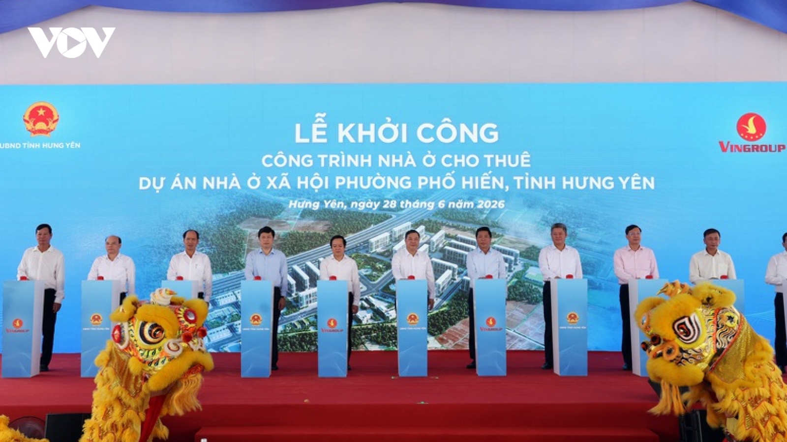 Khởi công 2 dự án nhà ở xã hội và nhà ở cho thuê ở Hưng Yên