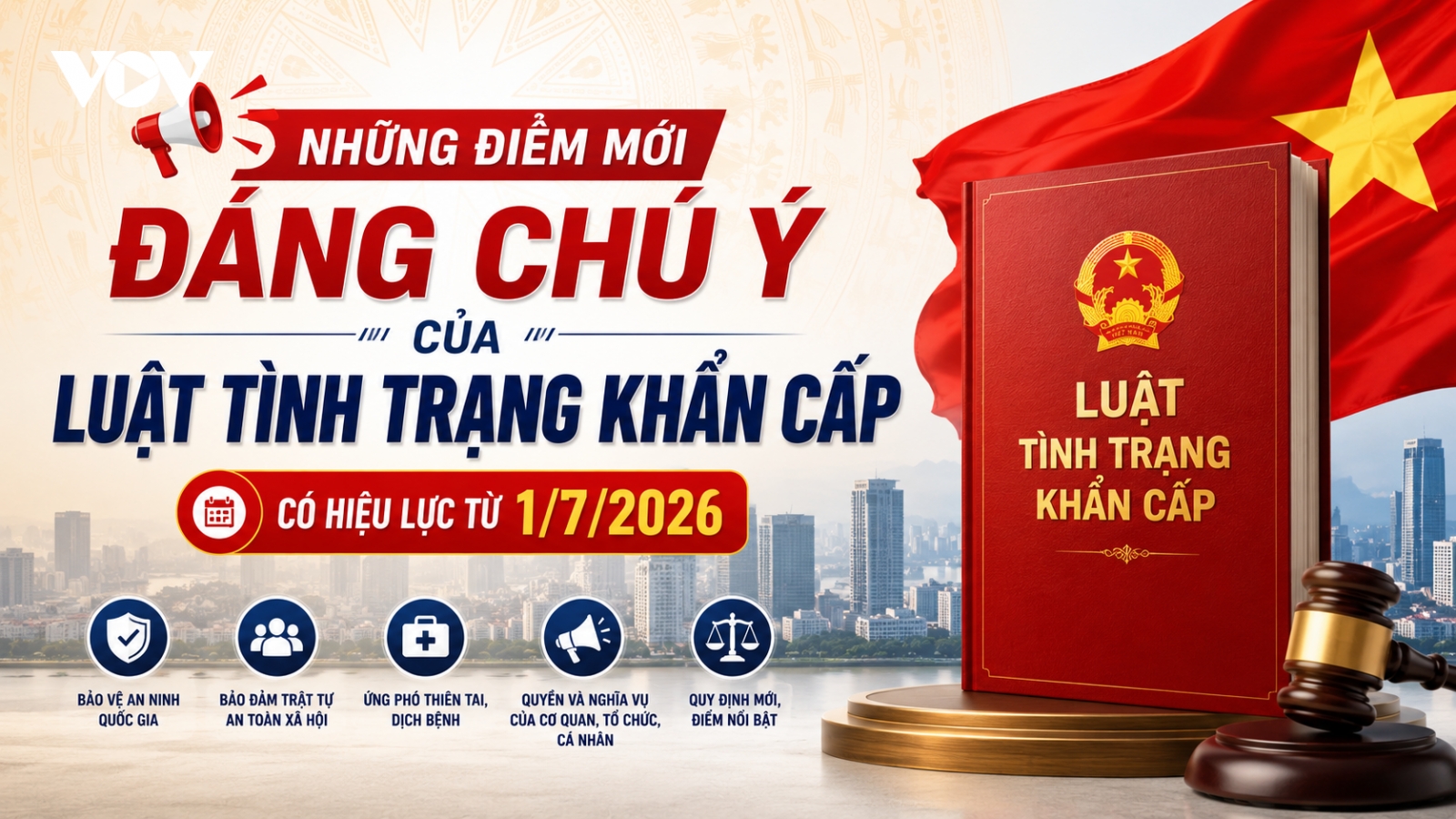 Những điểm mới của Luật Tình trạng khẩn cấp có hiệu lực từ 1/7/2026