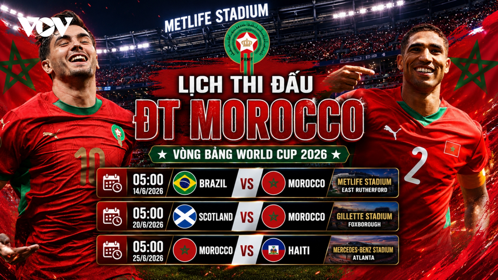 Lịch thi đấu World Cup 2026 của Morocco: Đại diện châu Phi lại gây sốc?
