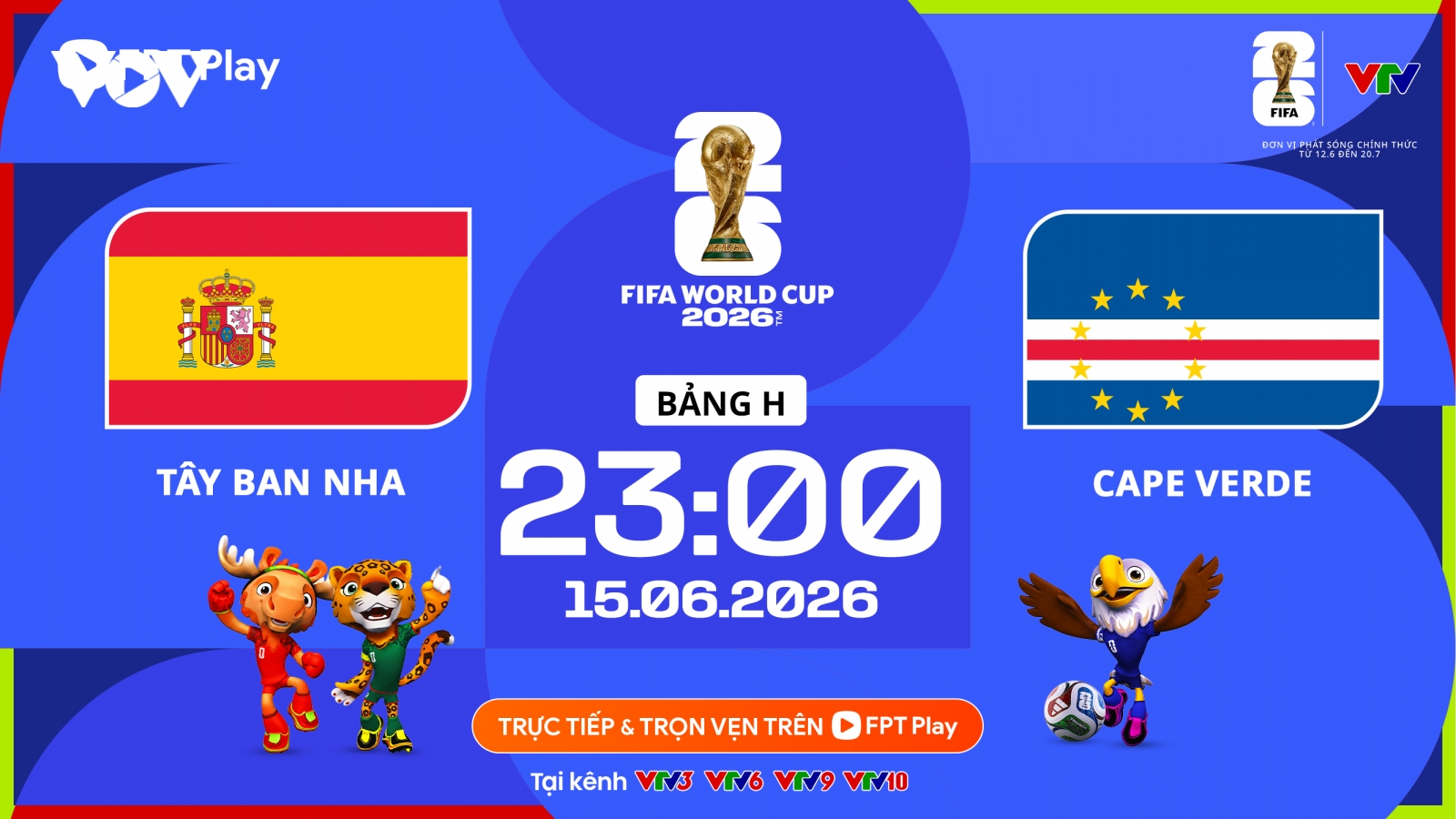 Xem trực tiếp Tây Ban Nha vs Cape Verde bảng H World Cup 2026 ở đâu?