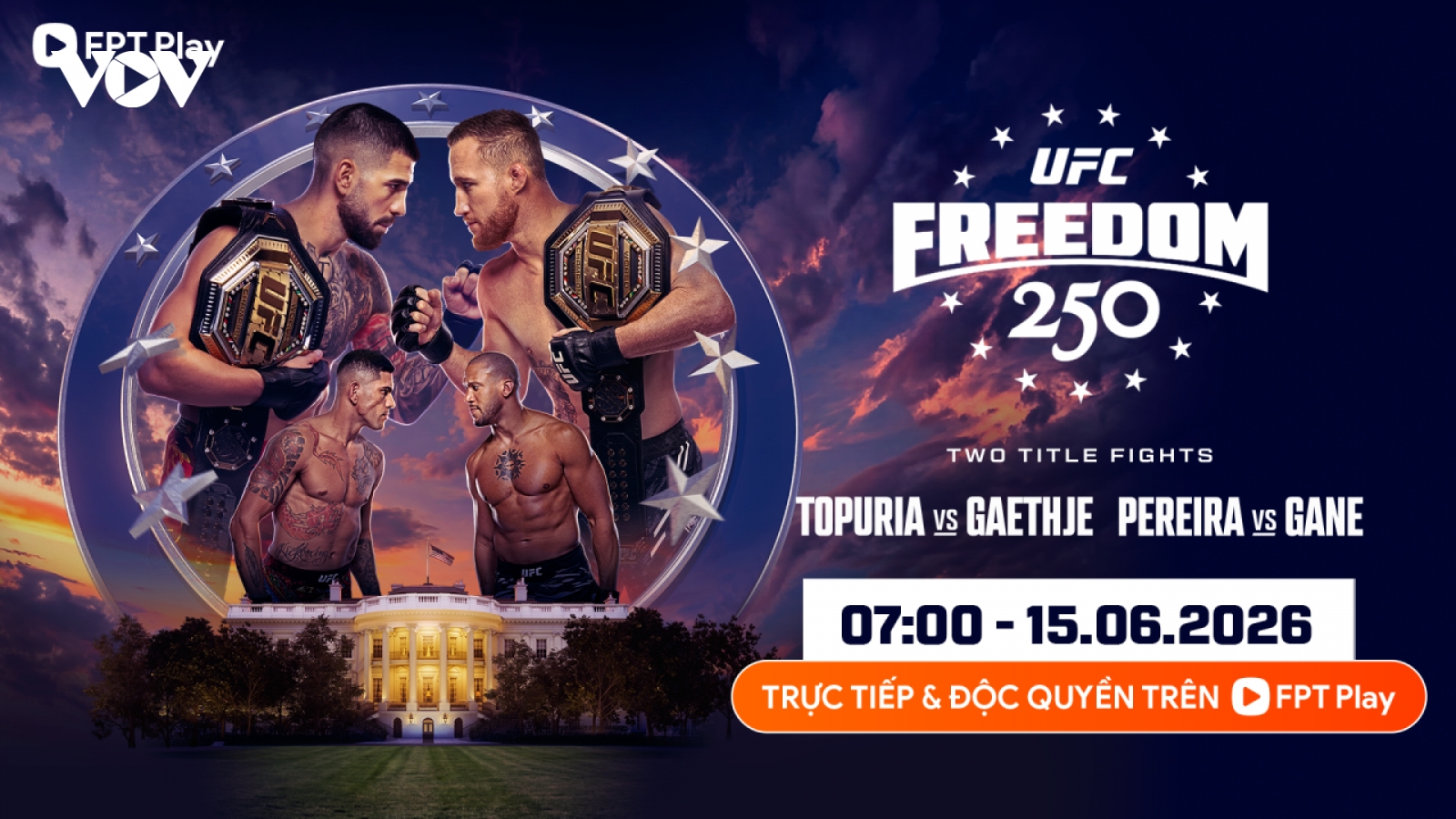 Lần đầu tiên trong lịch sử, UFC đưa lồng bát giác đến Nhà Trắng