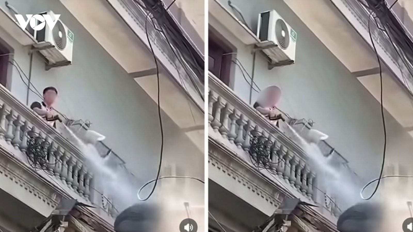 Công an xác minh vụ người đàn ông xịt nước vào thợ xây nhà hàng xóm ở Hà Nội