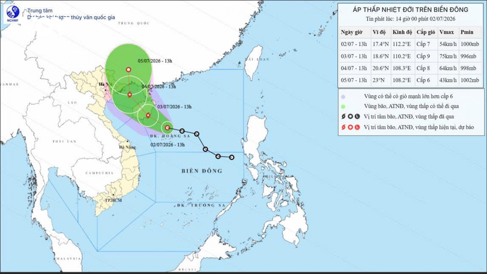 Áp thấp nhiệt đới trên Biển Đông sắp mạnh lên thành bão, Bắc Bộ đón mưa lớn