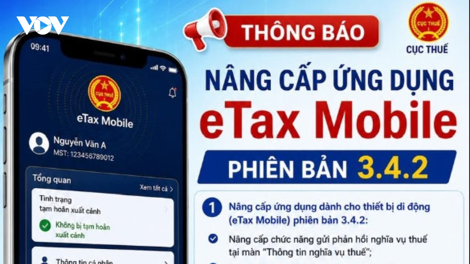 Cục Thuế ra mắt eTax Mobile 3.4.2 bổ sung nhiều tính năng hỗ trợ người nộp thuế