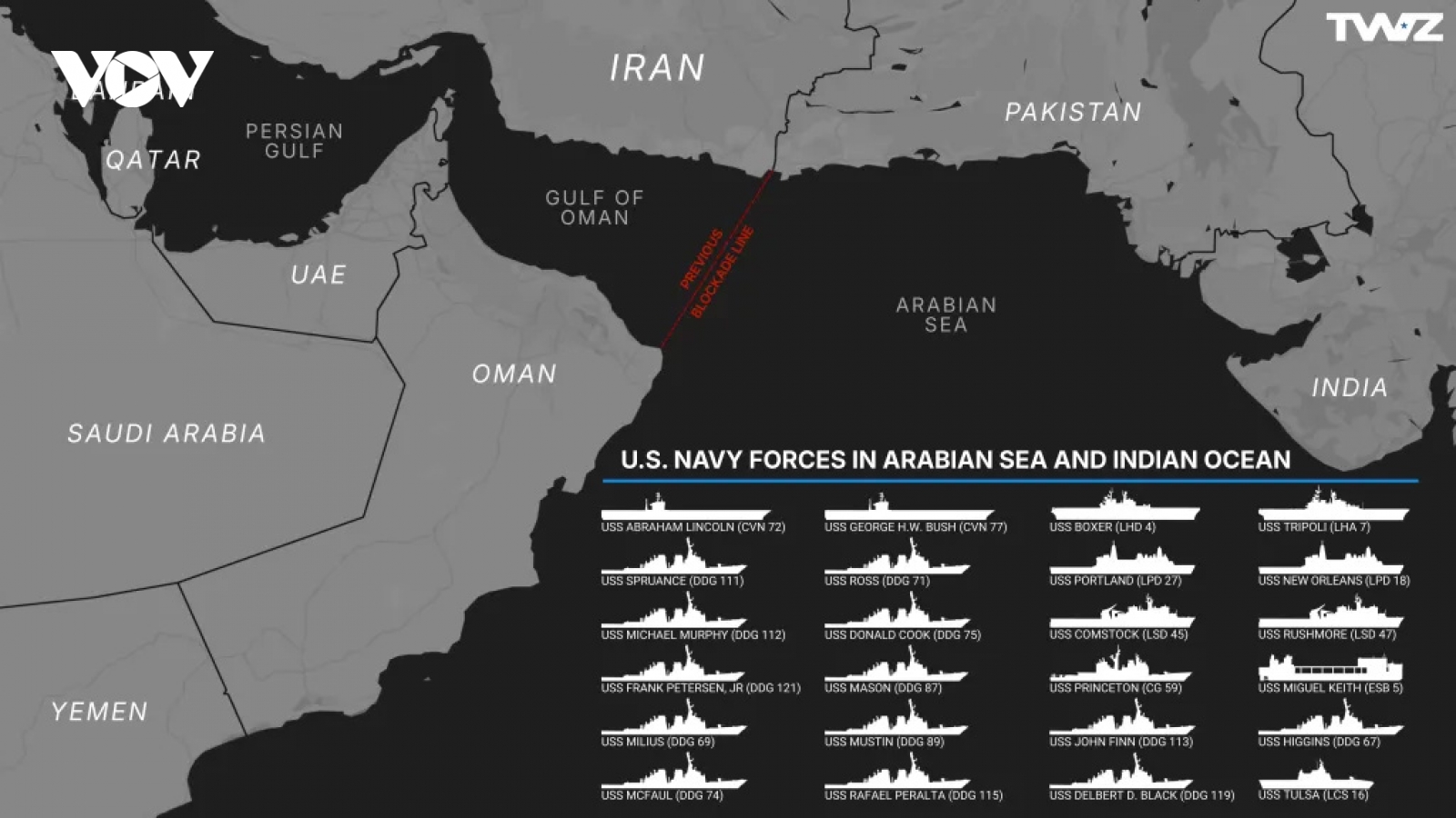 Bên trong dàn tàu chiến Mỹ siết phong tỏa Iran