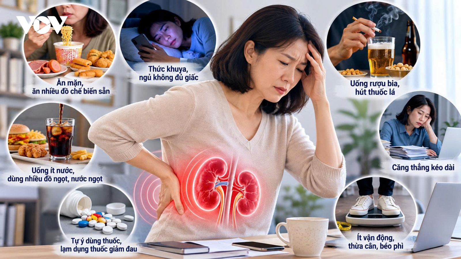 Bước qua tuổi 40, 7 thói quen này có thể âm thầm làm hại thận