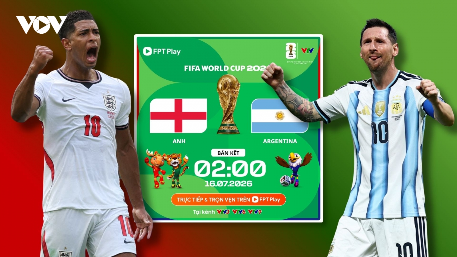 Link xem trực tiếp Anh vs Argentina bán kết World Cup 2026 hôm nay trên VTV Go
