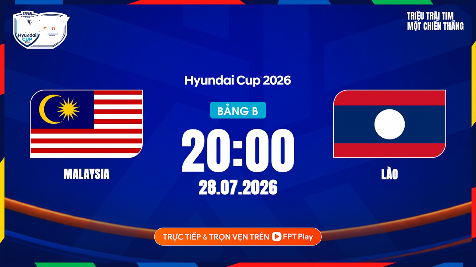 Link xem trực tiếp Malaysia vs Lào vòng bảng ASEAN Cup 2026 hôm nay 28/7