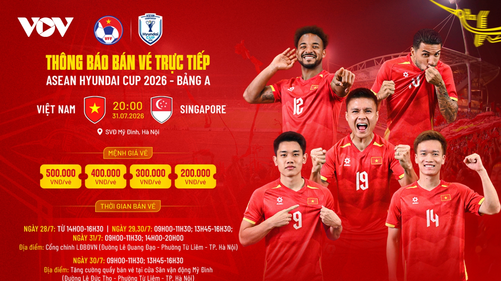 Người hâm mộ có thêm lựa chọn mua vé trận ĐT Việt Nam vs ĐT Singapore ở ASEAN Cup