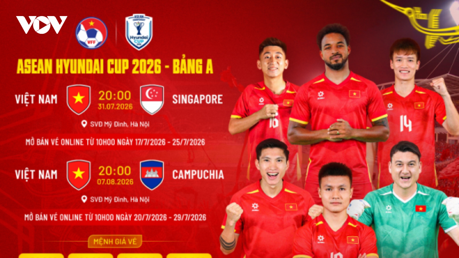 Cách mua vé các trận đấu sân nhà của ĐT Việt Nam tại vòng bảng AFF ASEAN Cup 2026