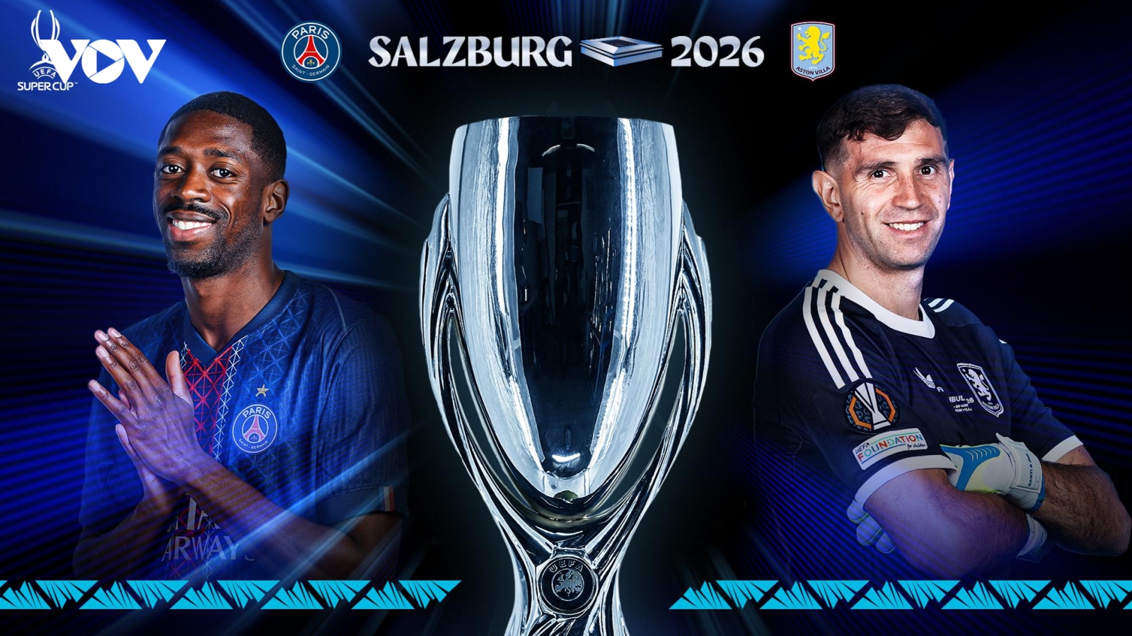 Lịch thi đấu và trực tiếp Siêu Cúp châu Âu 2026: PSG vs Aston Villa