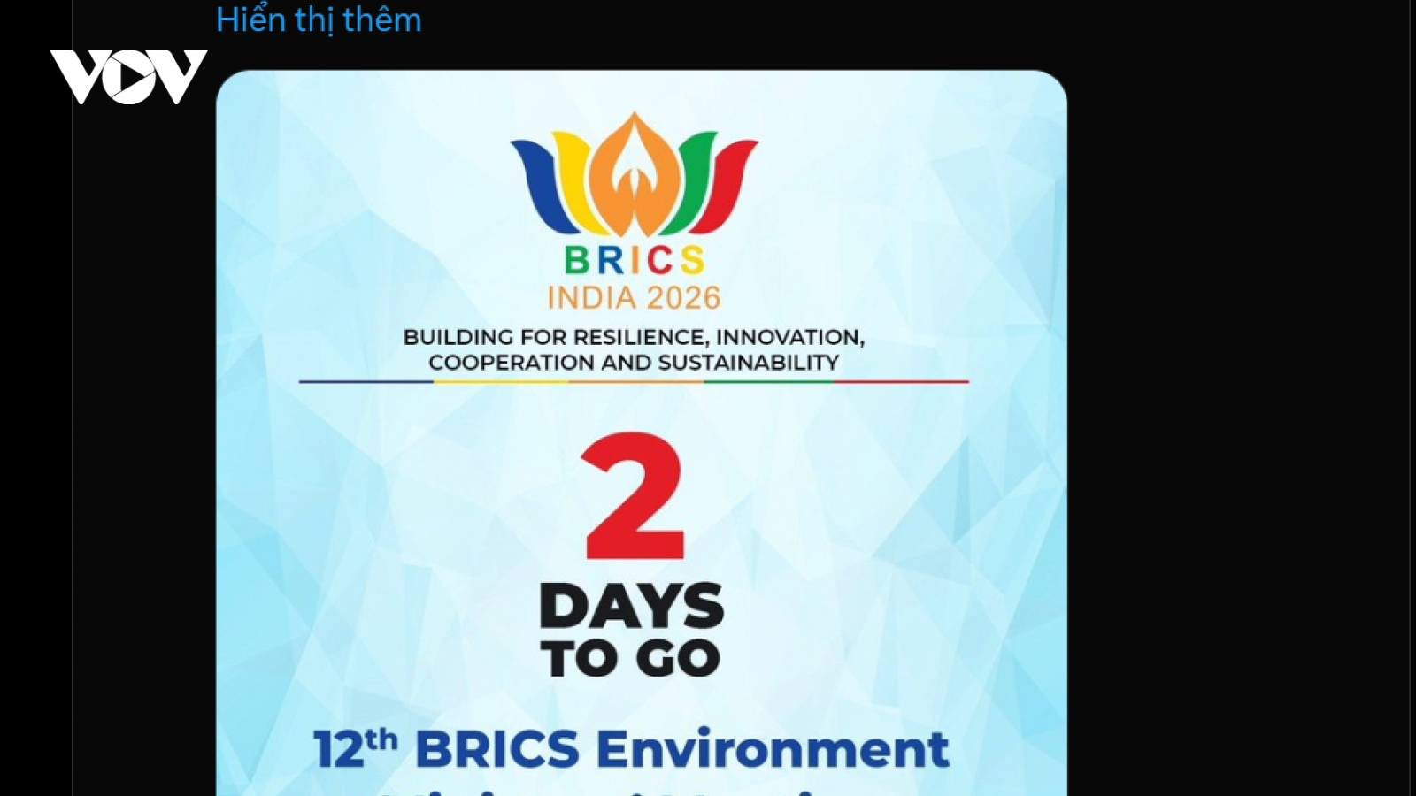 Ấn Độ đăng cai Hội nghị Bộ trưởng Môi trường BRICS 2026