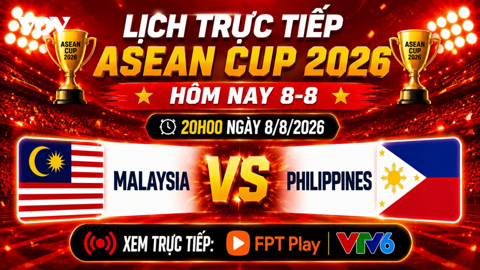Link xem trực tiếp Malaysia vs Philippines tại ASEAN Cup 2026 hôm nay 8/8