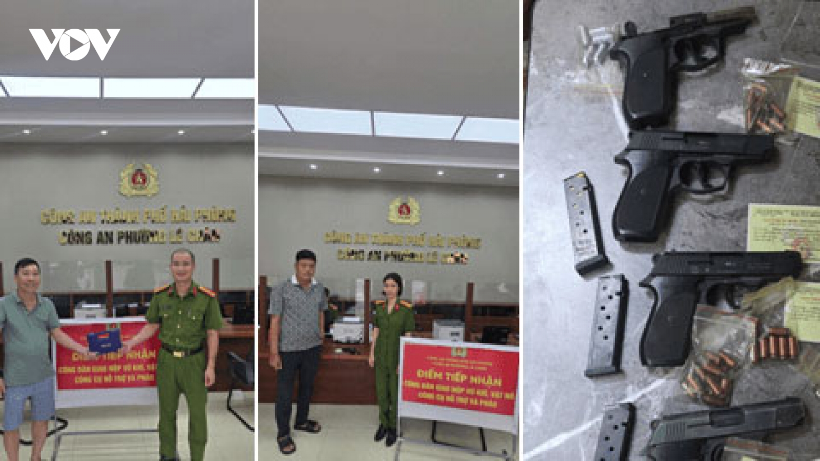 Doanh nghiệp ở Hải Phòng tự nguyện giao nộp 4 khẩu súng, 45 viên đạn