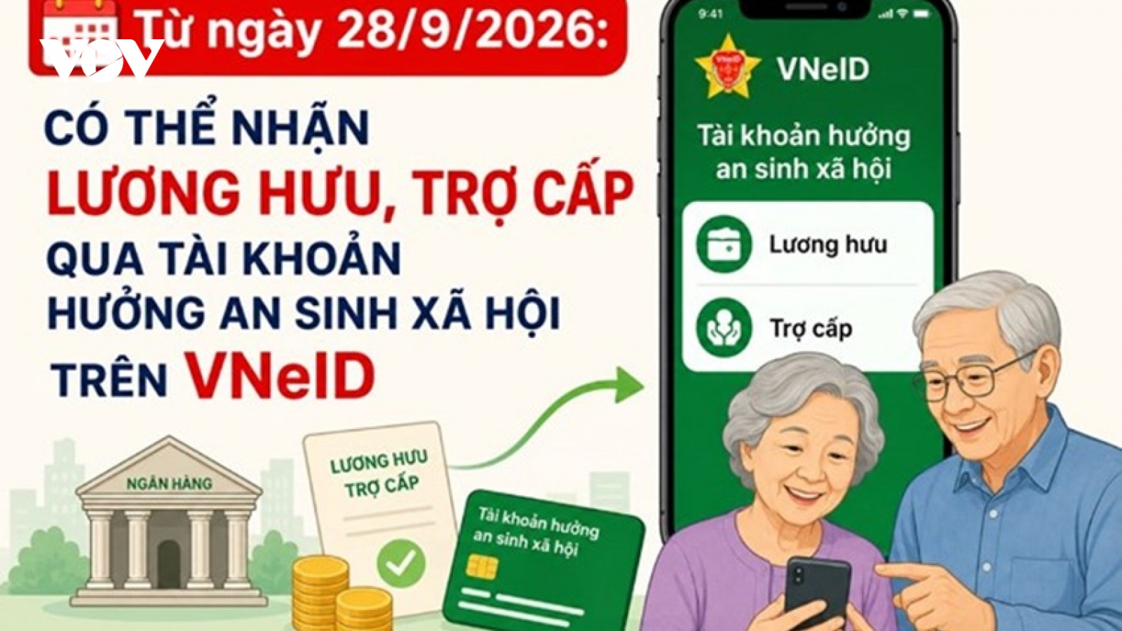 Người dân có thể nhận lương hưu, an sinh xã hội qua VNeID từ ngày 28/9