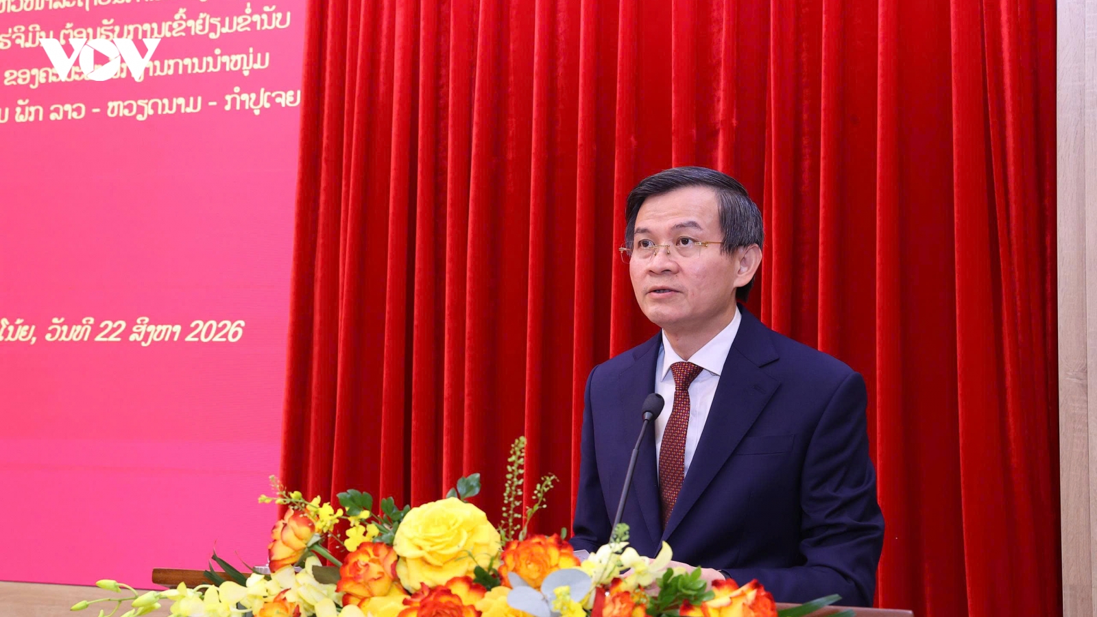 Giám đốc Học viện Chính trị quốc gia Hồ Chí Minh tiếp Đoàn lãnh đạo trẻ ba Đảng Việt Nam-Lào-Campuchia